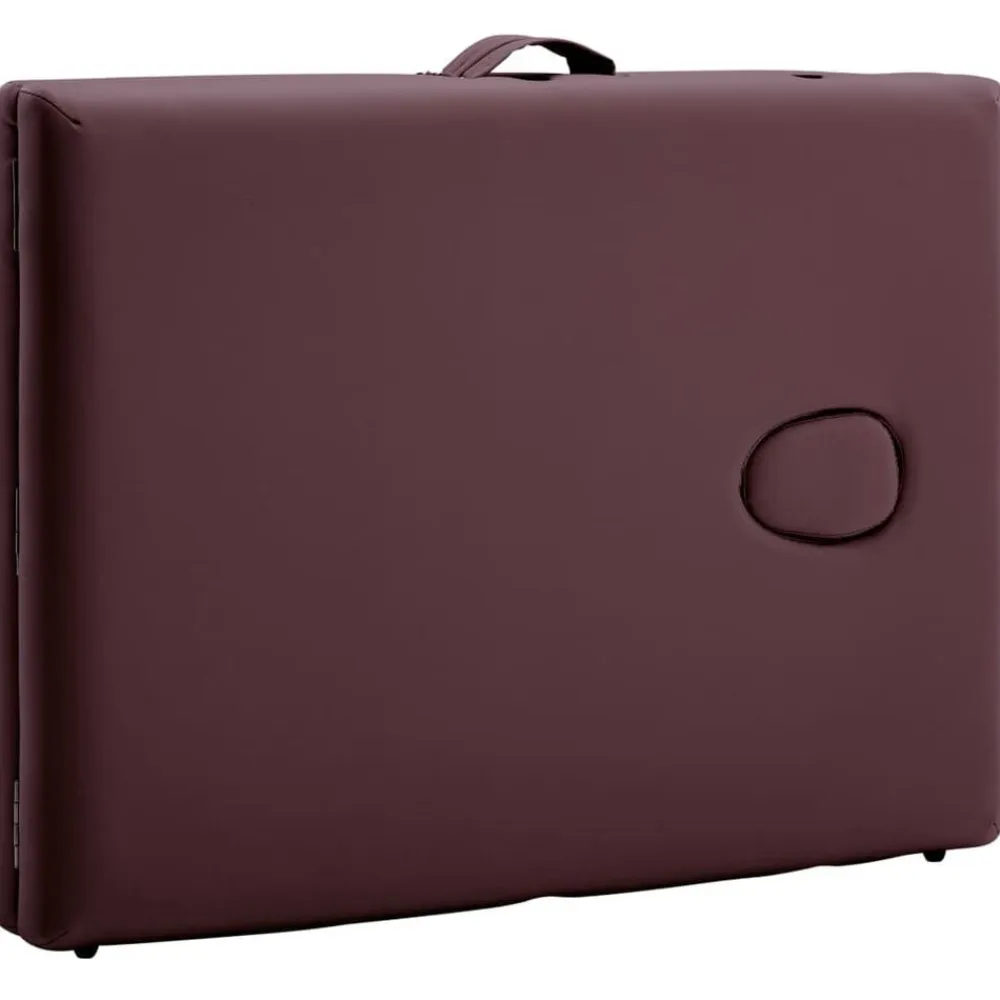 vidaXL Camilla de masaje plegable 2 zonas madera Morado vino Discount