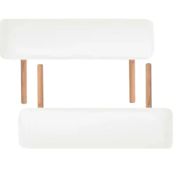 vidaXL Camilla de masaje plegable 2 zonas 10 cm grosor blanca Blanco Discount