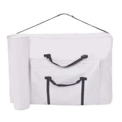 vidaXL Camilla de masaje plegable 2 zonas 10 cm grosor blanca Blanco Discount