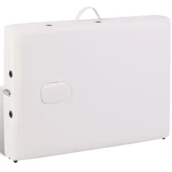 vidaXL Camilla de masaje plegable 2 zonas estructura de madera crema Blanco crema Discount