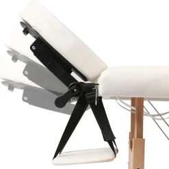 vidaXL Camilla de masaje plegable 2 zonas estructura de madera crema Blanco crema Discount