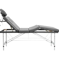 vidaXL Camilla masaje 4 zonas estructura aluminio 186x68 cm Antracita Hot