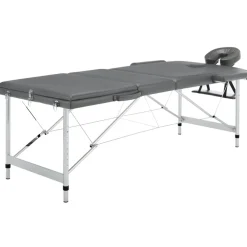 vidaXL Camilla masaje 3 zonas estructura aluminio 186x68 cm Antracita