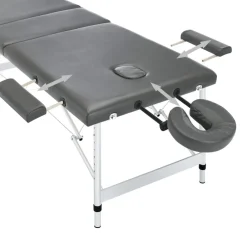 vidaXL Camilla masaje 3 zonas estructura aluminio 186x68 cm Antracita