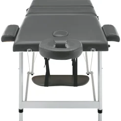 vidaXL Camilla masaje 3 zonas estructura aluminio 186x68 cm Antracita