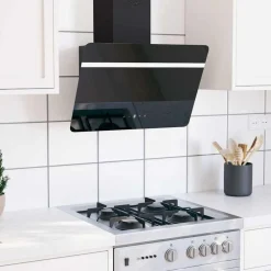vidaXL Cocina Y Comedor-Campana extractora pared acero y vidrio templado 60 cm