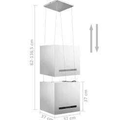 vidaXL Campana extractora colgante táctil LCD acero inoxidable 37 cm Plateado Hot