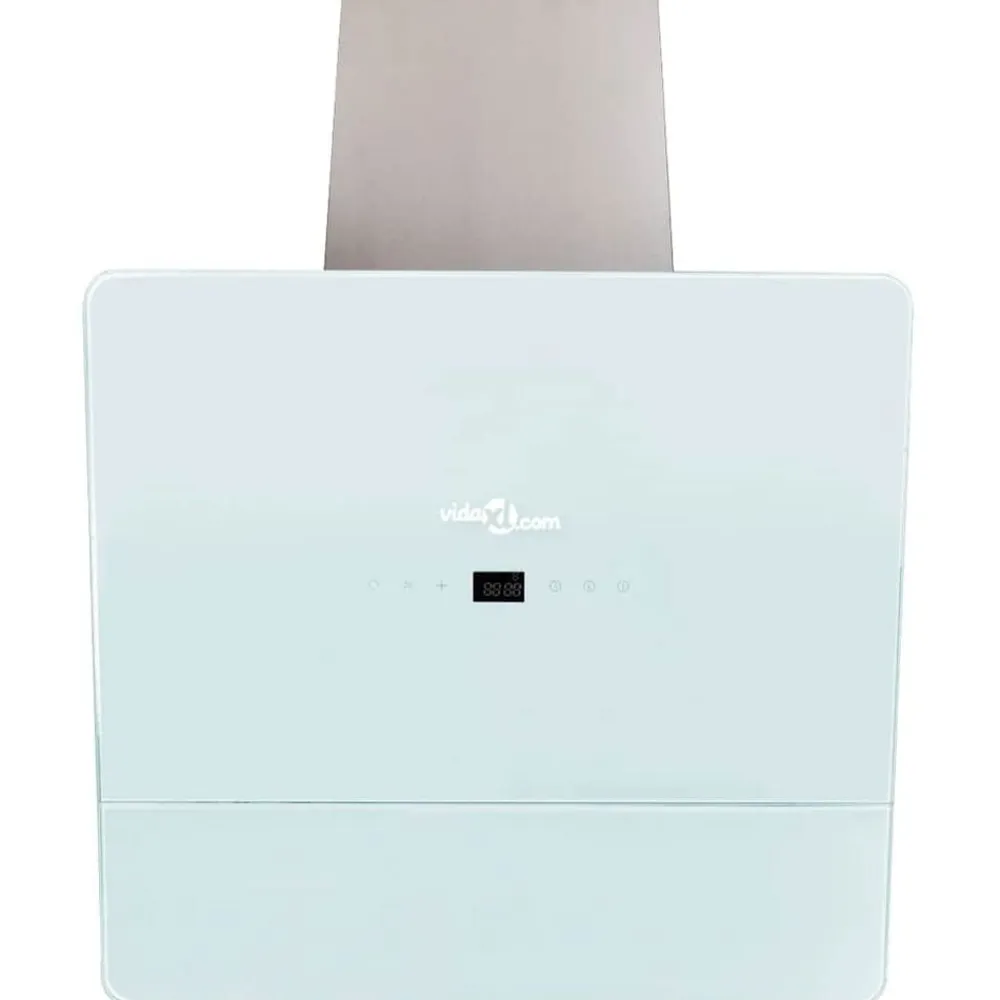 vidaXL Campana extractora cristal templado 600 mm Blanco Discount