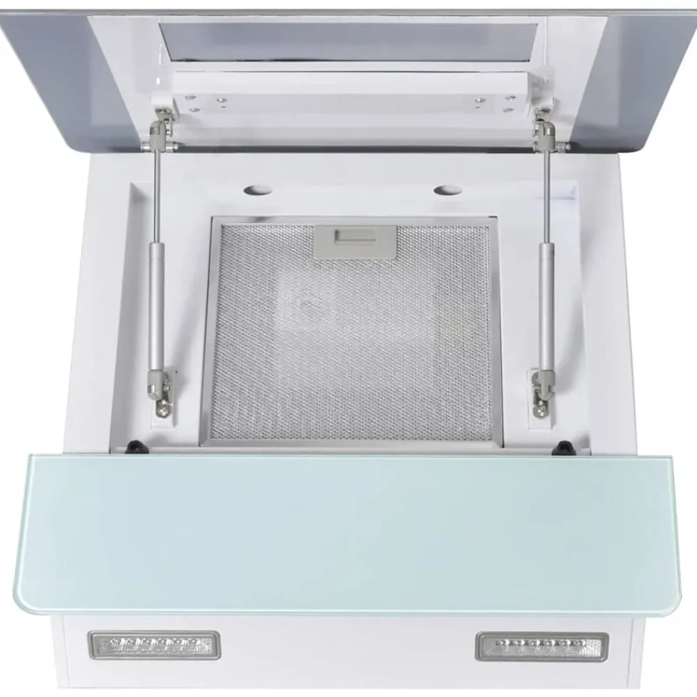 vidaXL Campana extractora cristal templado 600 mm Blanco Discount
