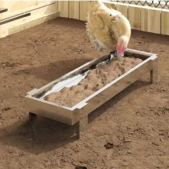 vidaXL Canalón de alimentación para pollos Plateado 80 x 28 x 13.5 cm Acero galvanizado Sale