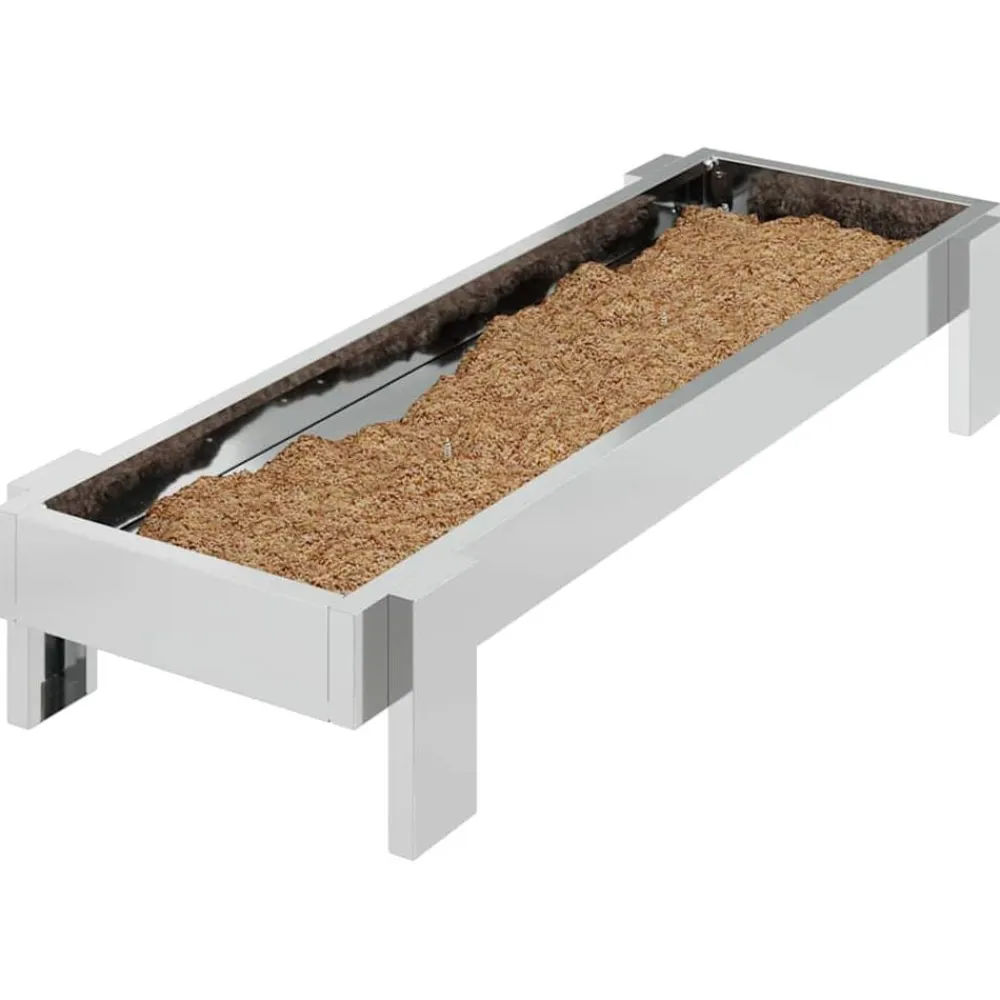 vidaXL Canalón de alimentación para pollos Plateado 80 x 28 x 13.5 cm Acero galvanizado Sale