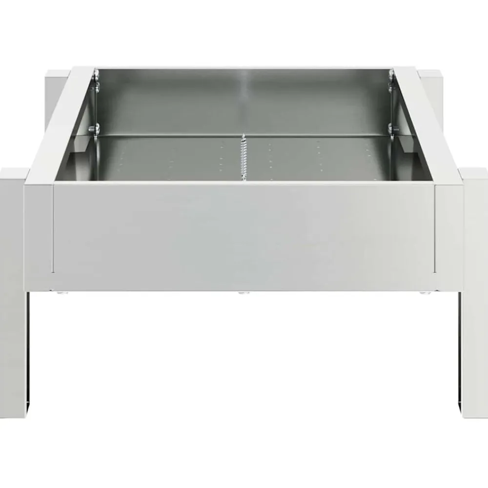 vidaXL Canalón de alimentación para pollos Plateado 80 x 28 x 13.5 cm Acero galvanizado Sale