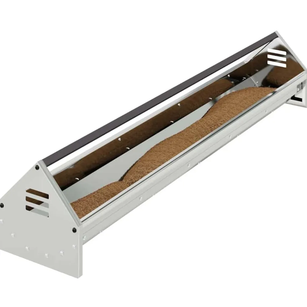 vidaXL Canalón de alimentación para pollos Plateado 108 x 20,5 x 20 cm Acero galvanizado Discount