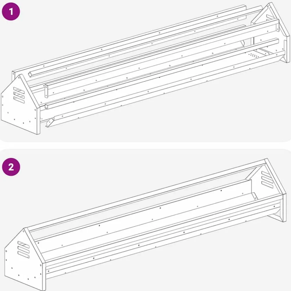 vidaXL Productos Para Mascotas-Canalón de alimentación para pollos 108 x 20,5 x 20 cm