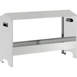 vidaXL Productos Para Mascotas-Canalón de alimentación para pollos Plateado 81 x 32 x 53,5 cm