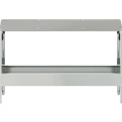 vidaXL Productos Para Mascotas-Canalón de alimentación para pollos Plateado 81 x 32 x 53,5 cm