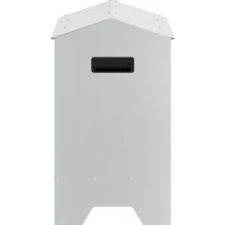 vidaXL Productos Para Mascotas-Canalón de alimentación para pollos Plateado 81 x 32 x 53,5 cm