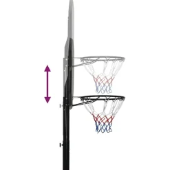 vidaXL Canasta de baloncesto polietileno 258-363 cm Negro New