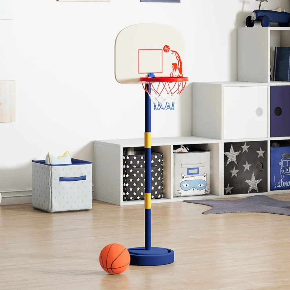 vidaXL Juguetes-Canasta de baloncesto ajustable con pelota y bomba 90/121 cm
