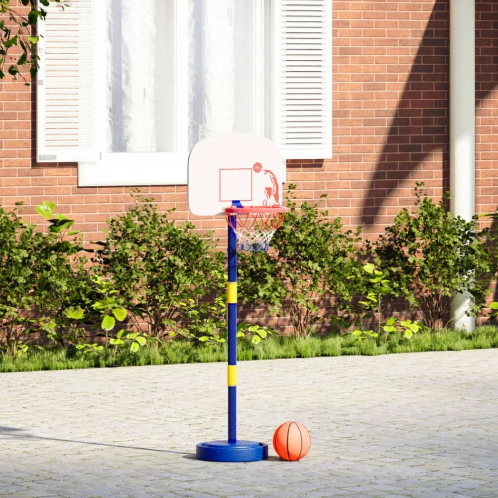 vidaXL Juguetes-Canasta de baloncesto ajustable con pelota y bomba 90/121 cm