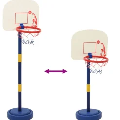 vidaXL Juguetes-Canasta de baloncesto ajustable con pelota y bomba 90/121 cm