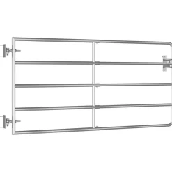 vidaXL Vallas De Jardín-Cancela de 5 barras para campo acero plateado (95-170)x90 cm