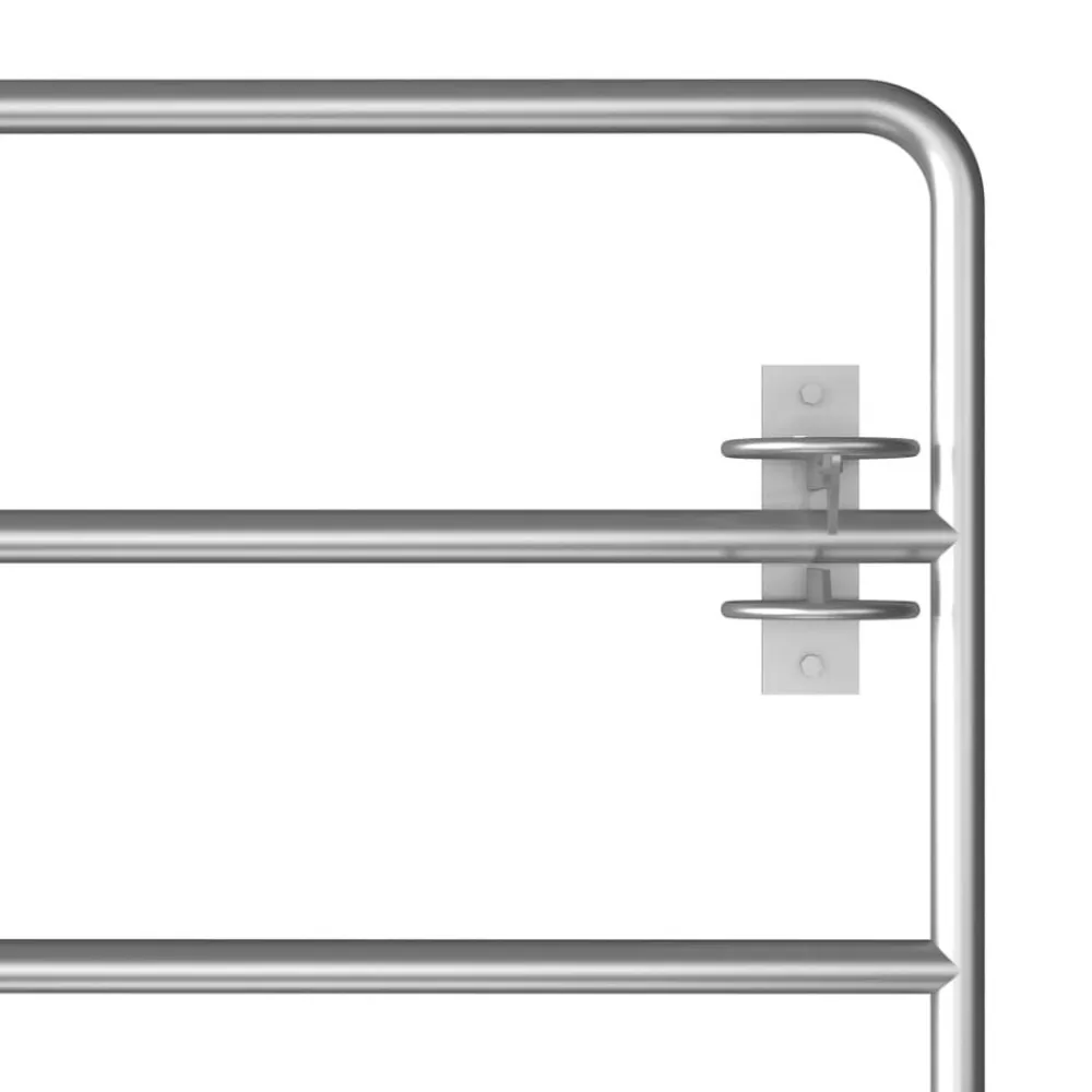 vidaXL Vallas De Jardín-Cancela de 5 barras para campo acero plateado (95-170)x90 cm