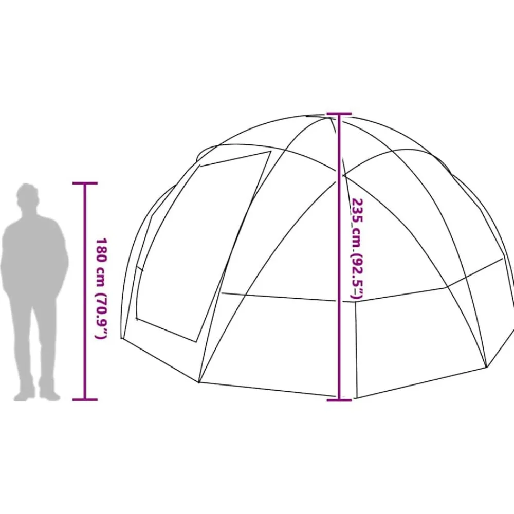 vidaXL Actividades Al Aire Libre-Carpa de cúpula con techo 475 x 475 x 235 cm tafetán