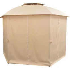 vidaXL Jardín-Carpa de jardín con cortinas hexagonal 360x265 cm