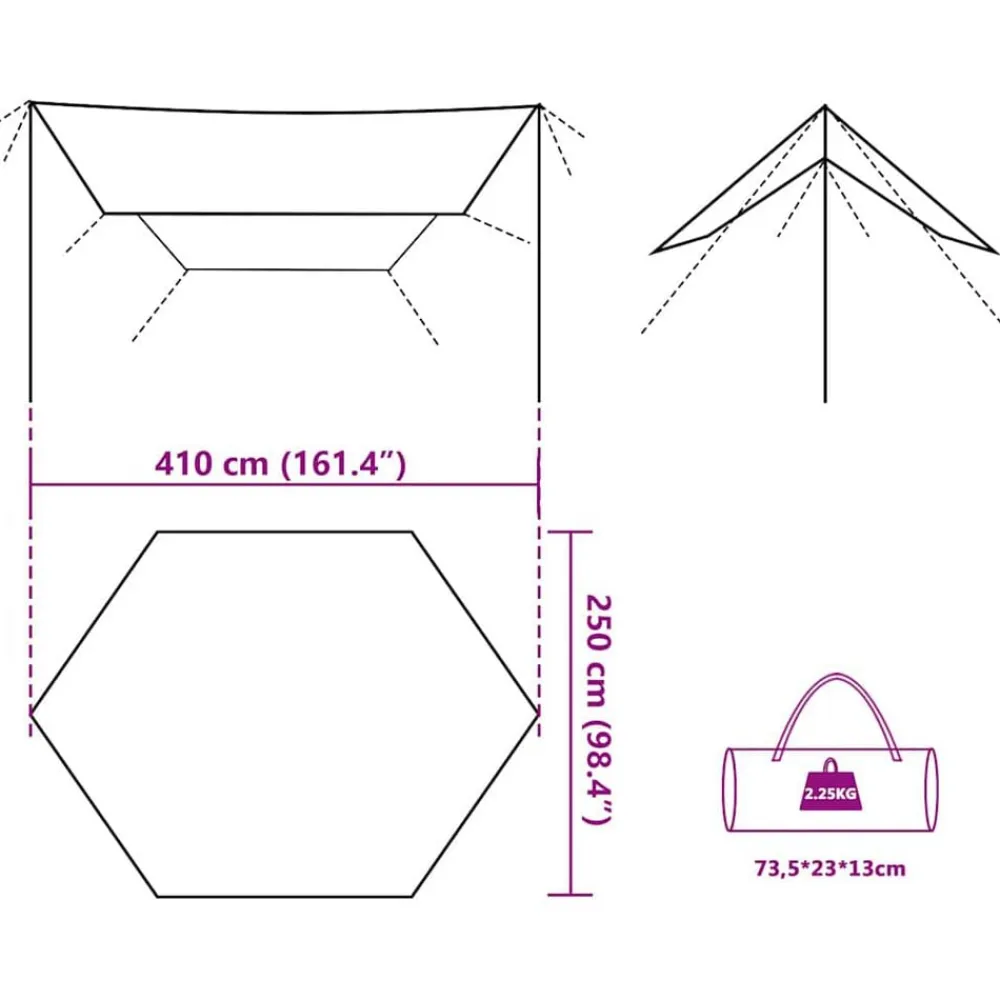 vidaXL Actividades Al Aire Libre-Carpa para coche impermeable
