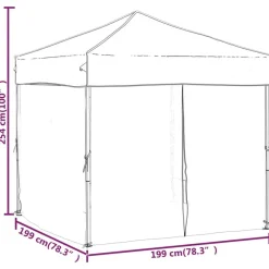 vidaXL Jardín-Carpa para fiestas plegable con paredes laterales 2x2 m
