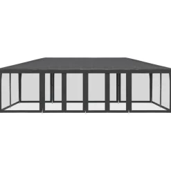 vidaXL Jardín-Carpa para fiestas 12 paredes de malla HDPE gris 8x4m