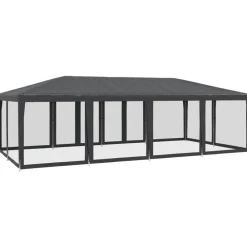 vidaXL Jardín-Carpa para fiestas 12 paredes de malla HDPE gris 8x4m