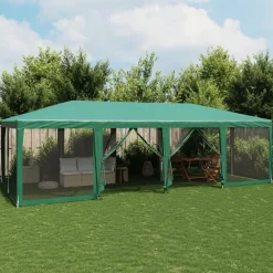 vidaXL Jardín-Carpa para fiestas con 12 paredes de malla HDPE 8x4 m