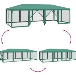 vidaXL Jardín-Carpa para fiestas con 12 paredes de malla HDPE 8x4 m
