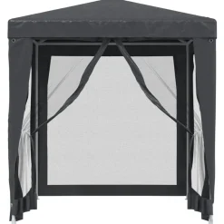 vidaXL Jardín-Carpa para fiestas 4 paredes de malla HDPE gris 2x2 m