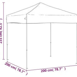 vidaXL Jardín-Carpa para fiestas plegable gris 2x2 m