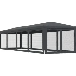 vidaXL Carpa para fiestas 10 paredes malla HDPE gris 3x12m Antracita Sale