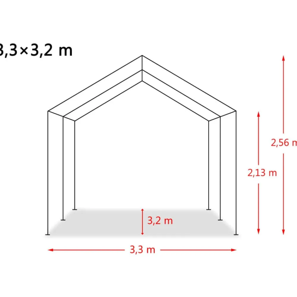 vidaXL Agricultura-Carpa para ganado desmontable PVC verde oscuro 550g/m² 3,3x3,2m