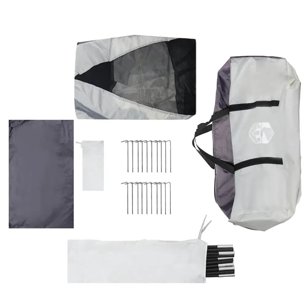 vidaXL Carpa para piscina con desmontables y paredes azul 510x510 cm Gris Best