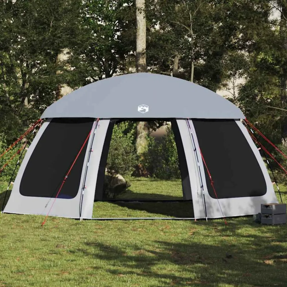 vidaXL Carpa para piscina con desmontables y paredes azul 510x510 cm Gris Best