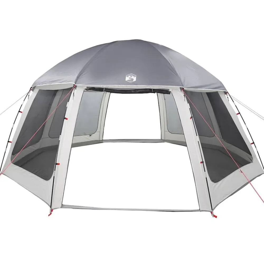vidaXL Carpa para piscina con desmontables y paredes azul 510x510 cm Gris Best