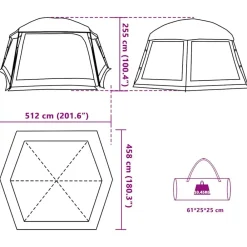 vidaXL Actividades Al Aire Libre-Carpa para piscina con desmontables y paredes 512x458 cm