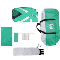 vidaXL Carpa para piscina con desmontables y paredes verde 512x458 cm Verde mar Clearance