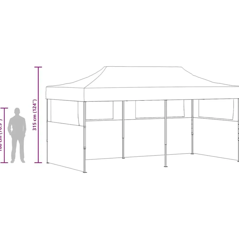 vidaXL Jardín-Carpa plegable Pop-up 3x6 m