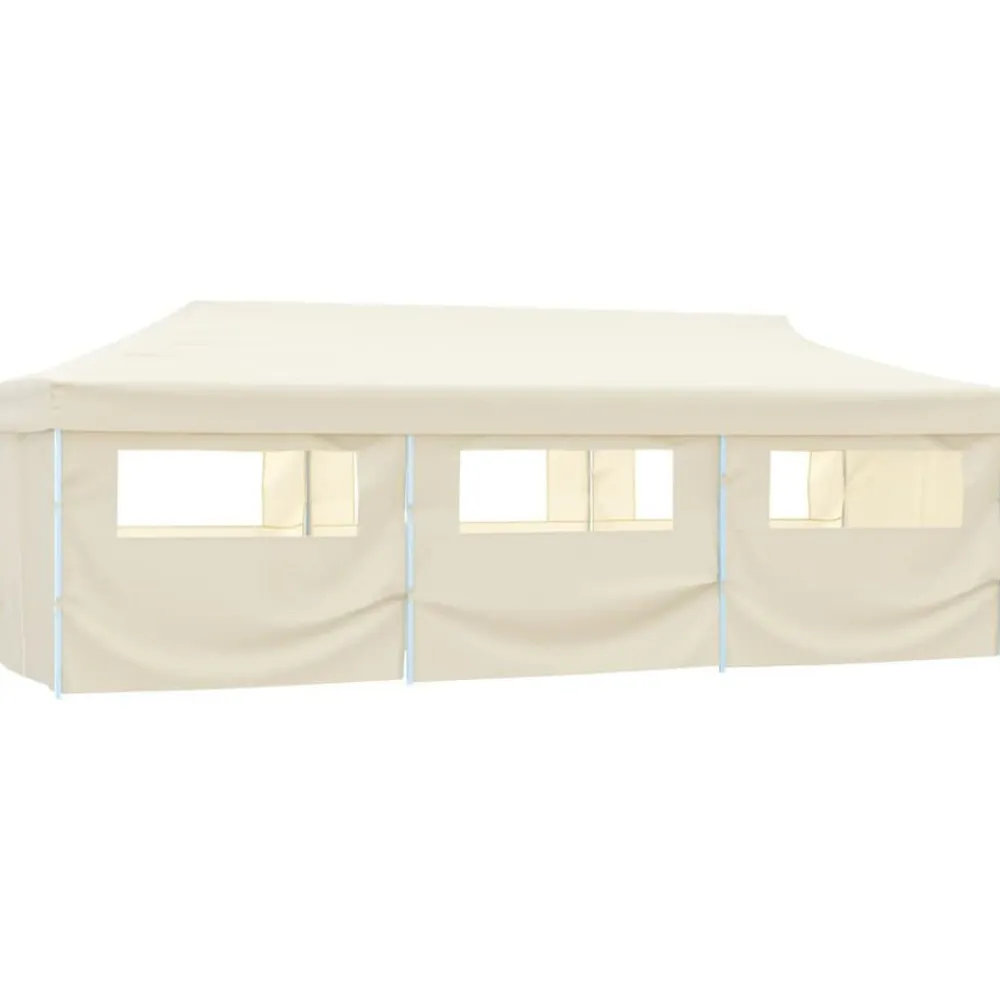 vidaXL Carpa plegable Pop-up con 8 paredes laterales 870x291x315 cm Crema Discount