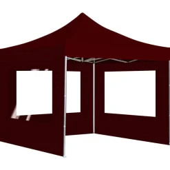 vidaXL Jardín-Carpa plegable profesional y paredes aluminio rojo tinto 3x3m