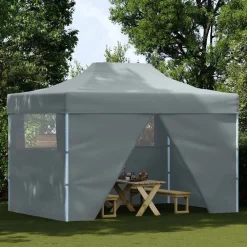 vidaXL Carpa plegable profesional 4 paredes acero gris 3x4 m Antracita Online