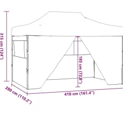 vidaXL Carpa plegable profesional 4 paredes acero gris 3x4 m Antracita Online