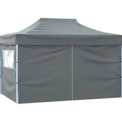 vidaXL Carpa plegable profesional 4 paredes acero gris 3x4 m Antracita Online